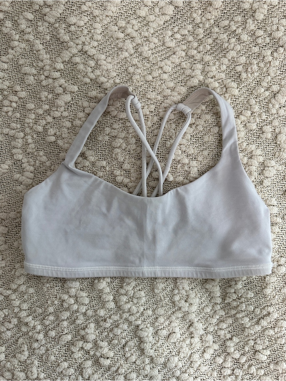Lululemon Free To Be Sports Bra Light Grey Off White Size 6 Strappy Back